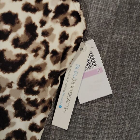 New with tags Bleu Rod Beattie Animal Print Lace Down Twist Front One-Piece Swim - Picture 15 of 15